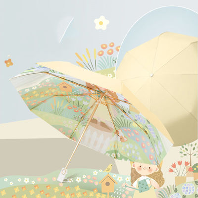 Минималистский дизайн стиль зонтики Автоматический двойной слой солнечный зонтик для защиты от УФ