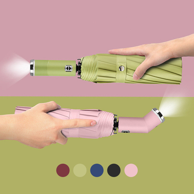 Продажа логотипа BSCI Custom Folding Gift Umbrella с автоматической ветроустойчивой черной ручкой