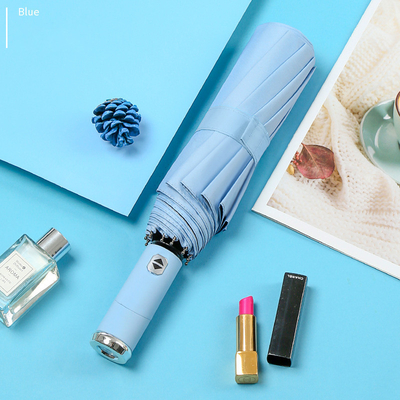 Продажа логотипа BSCI Custom Folding Gift Umbrella с автоматической ветроустойчивой черной ручкой