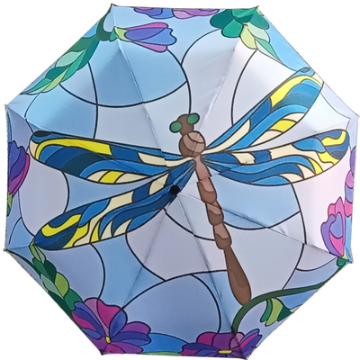 DIY Custom Design Dragonfly Animal Pattern Трехслойный зонтик с черным покрытием