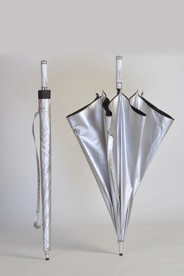 Golf Straight Windproof Umbrella для гибкой настройки цепочки поставок в титановом серебре