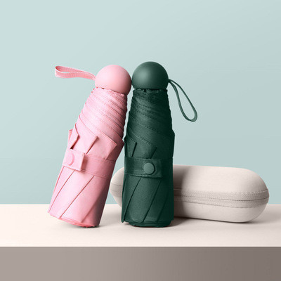 Парасон для путешественников Mini Five Fold Capsule с УФ-защитой и печатью логотипа