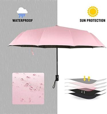 Металлический вал Розовый туристический зонтик для женщин Солнцезащитный зонтик Легкий автоматический открывающийся