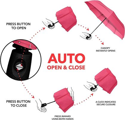 23 дюйма * 10k Розовый порошок цвет ложный двойной навес туристический зонтик для легкой обработки