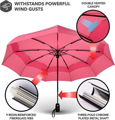 23 дюйма * 10k Розовый порошок цвет ложный двойной навес туристический зонтик для легкой обработки