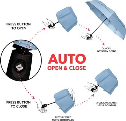 Ультрафиолетовый черный 190T Понги двойной навес туристический зонтик для защиты от дождя и ветра