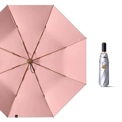 3 Складные серебряные титановые зонтики для корпоративных подарков Ультрафиолетовая защита портативная прочная