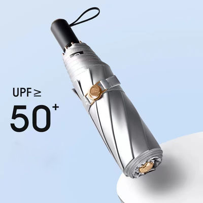 3 Складные серебряные титановые зонтики для корпоративных подарков Ультрафиолетовая защита портативная прочная