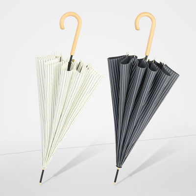 Японский и корейский стиль полосатая ткань деревянный крюк ручка зонтик Авто открытие