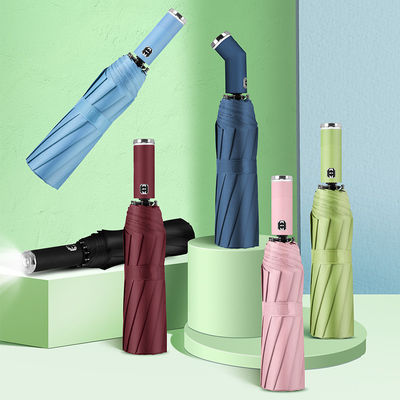 Поворачивающийся рукоятка светодиодного фонаря Автоматический складной зонтик для путешествий и рекламы