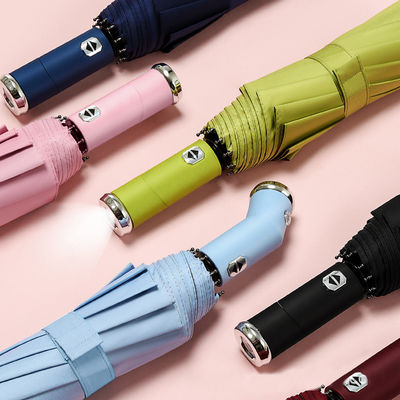 Поворачивающийся рукоятка светодиодного фонаря Автоматический складной зонтик для путешествий и рекламы