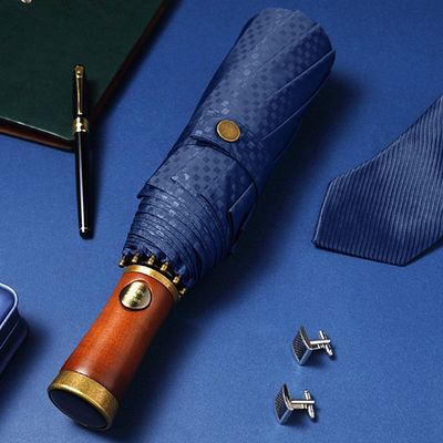 X315 Деревянный дизайн мужской автоматический ветроустойчивый трехслойный зонтик