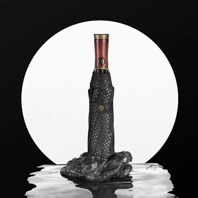 X315 Деревянный дизайн мужской автоматический ветроустойчивый трехслойный зонтик