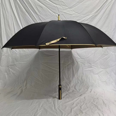 X103 190T PG UV Protect Золотое покрытие ветроустойчивый зонтик для гольфа для рекламы