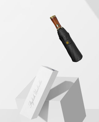 Рекламный зонтик для мужчин X315 BSCI Автоматический ветроустойчивый роскошный золотой деревянный ручок