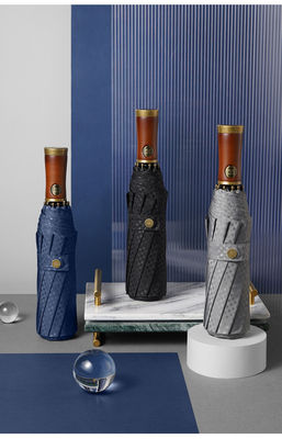 Рекламный зонтик для мужчин X315 BSCI Автоматический ветроустойчивый роскошный золотой деревянный ручок