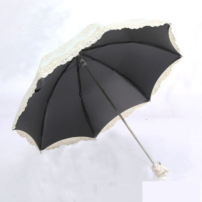 Шнурка вышивка принцесса зонтик 2-3 складное ручное управление идеально подходит для дождя и солнца