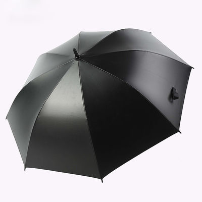 Классический дизайн прямой зонтик для гольфа с автоматическим открытием и черным покрытием из стекловолокна
