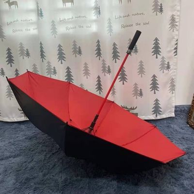 Классический дизайн прямой зонтик для гольфа с автоматическим открытием и черным покрытием из стекловолокна