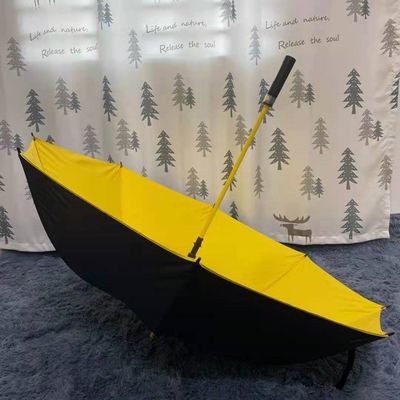 Классический дизайн прямой зонтик для гольфа с автоматическим открытием и черным покрытием из стекловолокна