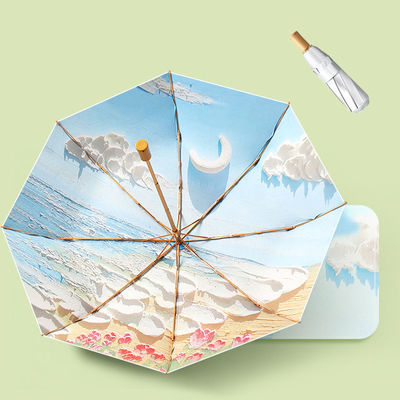 8 Костная рука открытая чернила краска солнцезащитный зонтик все в одном функции со специальной ручкой