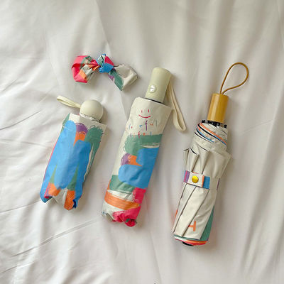 190T полиэстерный материал полуавтоматический Парагвайский УФ-мини зонтик для наружного использования