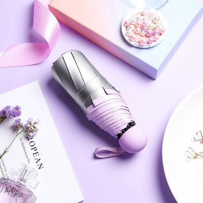 Покрытый титановый серебряный каучук Пятислойный зонтик с УФ-защитой и двойным назначением