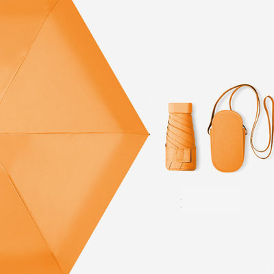 Золотой металлический стекловолокно ребра плоские 6 костей 6 складки зонтик для защиты от ветра и дождя