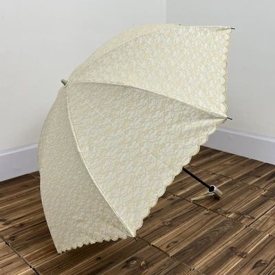 Простой розовый двухслойный вышитый зонтик легкий и практичный