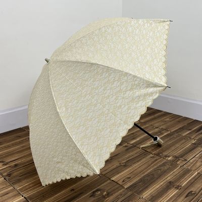 Простой розовый двухслойный вышитый зонтик легкий и практичный