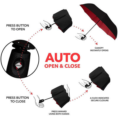 Золотопокрытый вал из сплава Автоматическая реклама Подарки Три складываемых зонтика